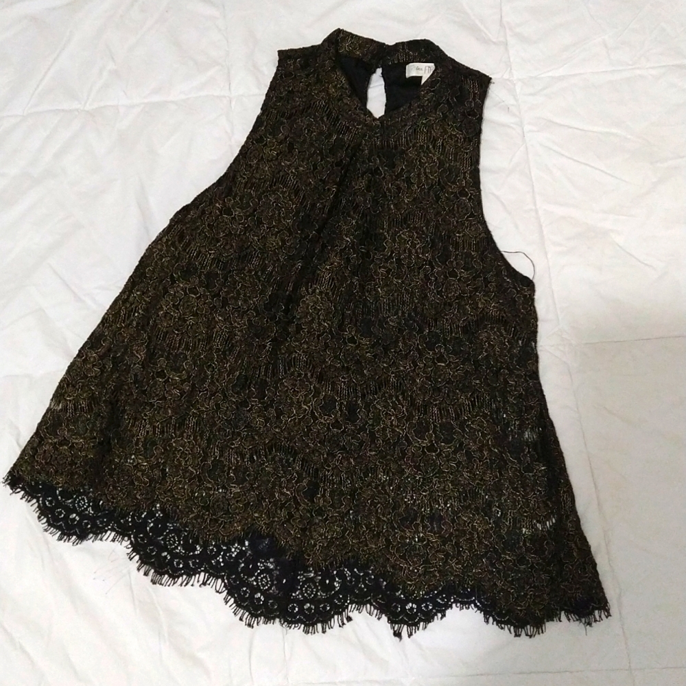 Black and gold top